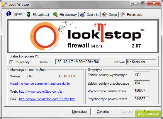 Look 'n' Stop Firewall 2.07 Free Download 2023