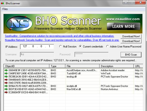 BhoScanner