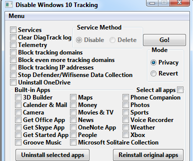 Disable Windows 10 Tracking 3.2.3 Free Download For PC
