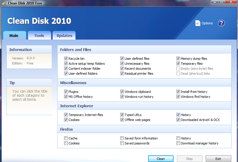 Clean Disk 2010 6.0.5 Free Download For PC [32 Bit]