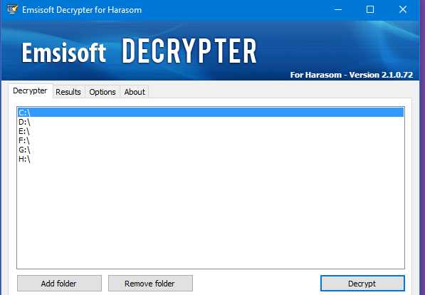 Emsisoft Decrypter for Harasom