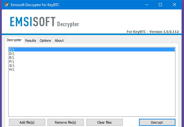 Emsisoft Decrypter for KeyBTC