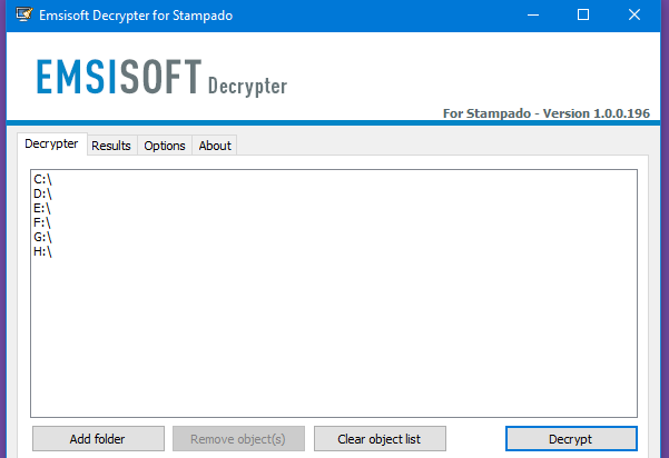 Emsisoft Decrypter for Stampado
