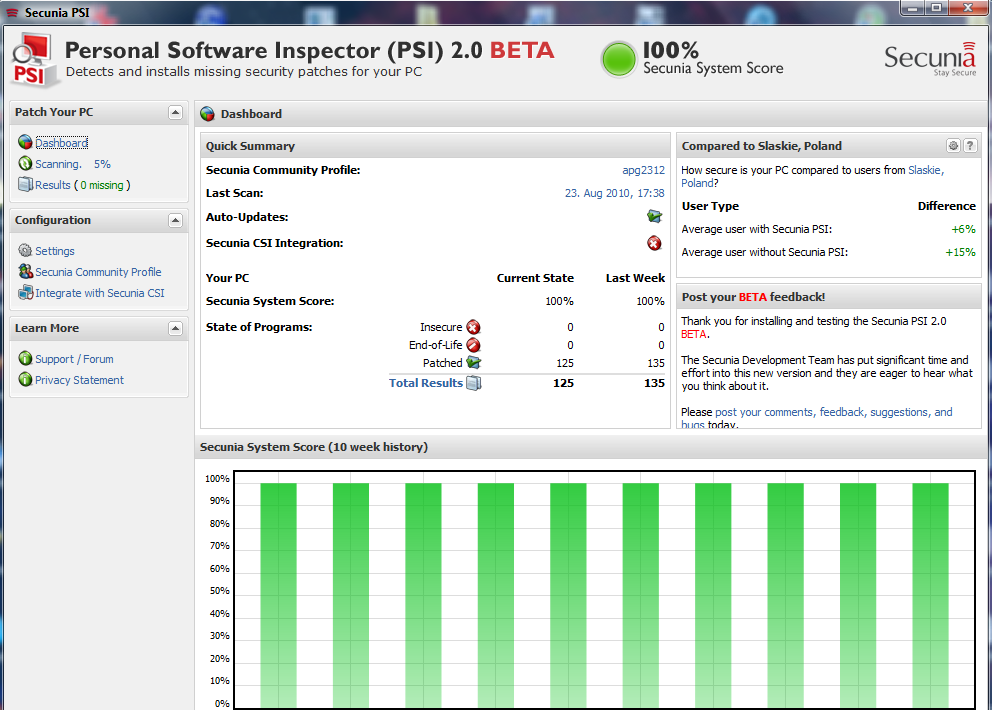 Secunia Personal Software Inspector