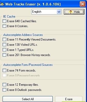 Web Tracks Eraser 1.06 Download For Windows