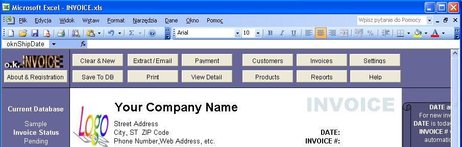 Excel Invoice Manager