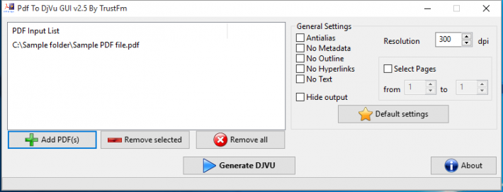 Pdf To DjVu GUI